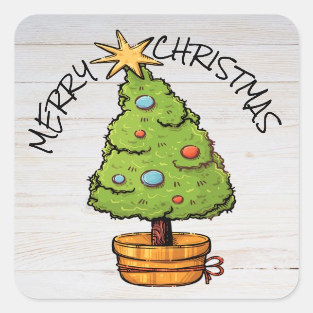 Zu NIEDLICHER Weihnachtsaufkleber Quadratischer Aufkleber (Vorderseite)