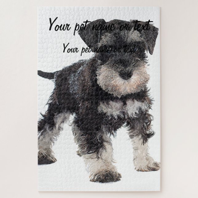 Zu Niedlicher Welpe Miniatur Schnauzer Hund (Vertikal)
