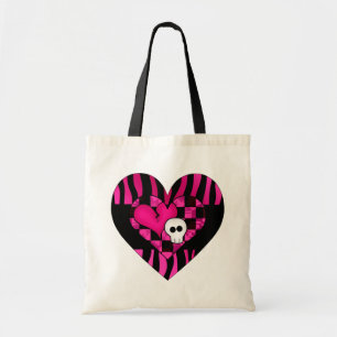 Zu niedliches goth Punkzebraherz fuschia Tragetasche