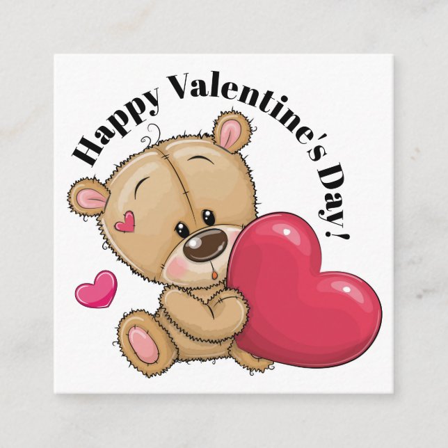 Zu Niedliches Teddy Bear Valentine - sehen Sie zur Quadratische Visitenkarte (Vorderseite)