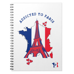 Zu PARIS Eiffelturm-Monogramm hinzugefügt Notizblock