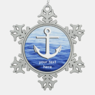Zu personifizieren Anker-Grafik Schneeflocken Zinn-Ornament