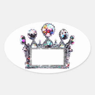 Zu personifizieren Tiara-Aufkleber! Ovaler Aufkleber
