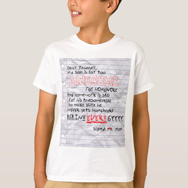 Zu Phantastisch für das Shirt der Hausaufgaben (Vorderseite)