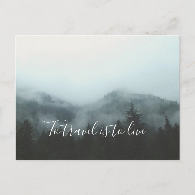 Zu reisen heißt zu leben postkarte (Vorderseite)