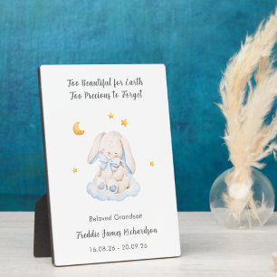 Zu schön für Erde Baby-Kaninchen-Gedenkstätte Fotoplatte