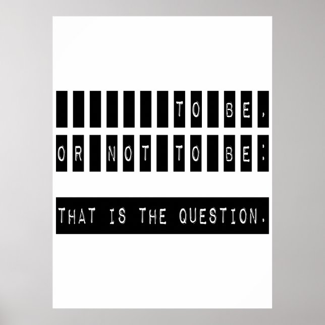 Zu sein oder nicht berühmt Shakespeare Zitat Poster (Vorne)