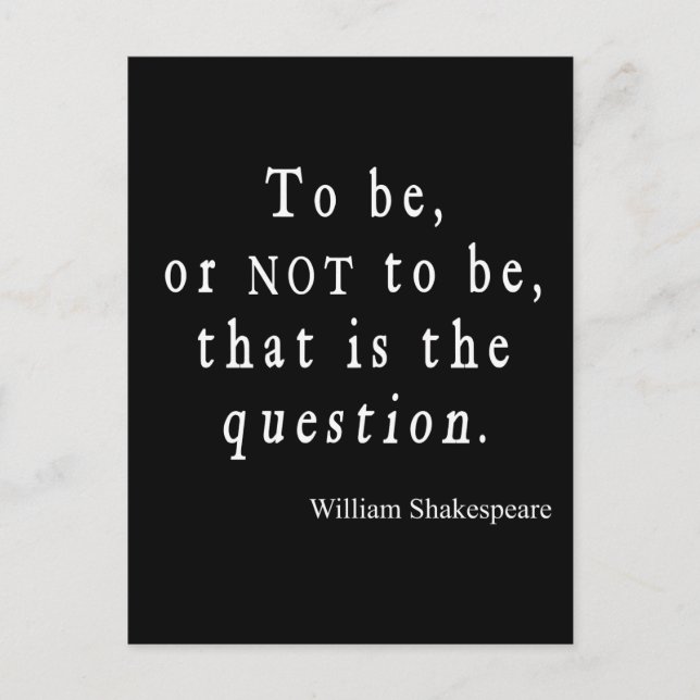 Zu sein oder nicht zu sein, dass Frage Shakespeare Postkarte (Vorderseite)