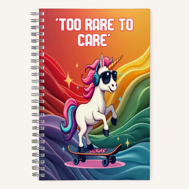 Zu selten zu pflegen - Cooles Einhorn-Spiral-Noteb Notizbuch (Vorderseite)