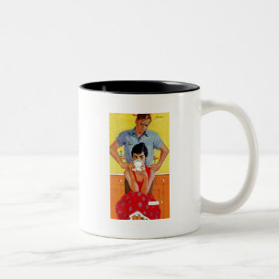 Zu spät bilden zweifarbige tasse