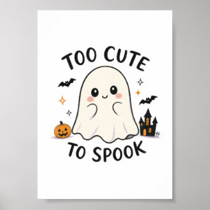 Zu süß, um als Halloween-Geist zu erschrecken Illu Poster