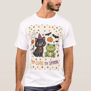 Zu süß, um Hexe Katze Halloween zu erschrecken T-Shirt