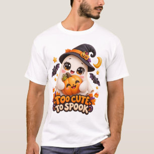 Zu süß, um Kawaii-Geist-Kürbis Halloween zu erschr T-Shirt