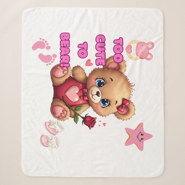Zu süß zum Aushalten – Valentinstag-Teddy-Baby-Des Sherpadecke (Vorderseite)