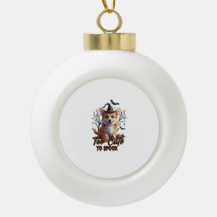 Zu süß zum Erschrecken Lustiges Halloween-Hund Cor Keramik Kugel-Ornament