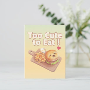 Zu süß zum Essen: Lächelnde Bichon-Burger-Kunst Ankündigungspostkarte