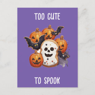 Zu süße Halloween-Kekse zum Fürchten Feiertagspostkarte