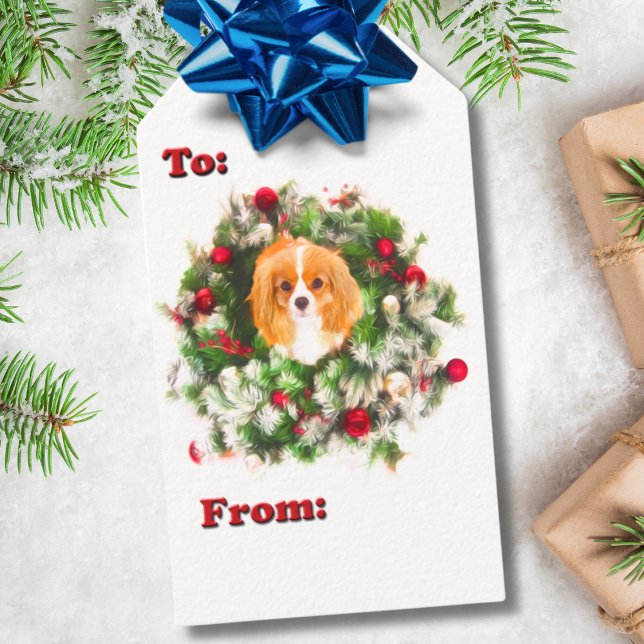 Zu und von Cavalier King Charles Wreath Geschenkma Geschenkanhänger (Von Creator hochgeladen)
