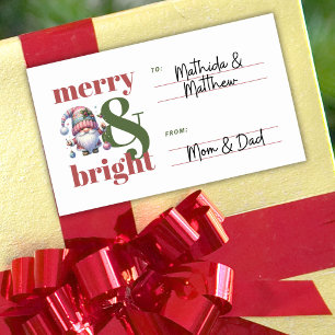 Zu und von Merry & Bright Gnome Rot Grünen Weihnac Rechteckiger Aufkleber