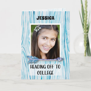 Zu Uni Individuelle Name Foto auf Aquamarin Blue Karte