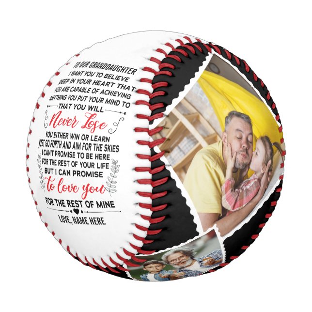 zu unserer Enkeltochter aus dem Foto der Großelter Baseball (Schrägansicht)