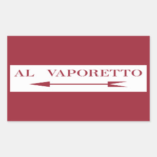 Zu Vaporetto Straßenschild, Venedig, Italien Rechteckiger Aufkleber