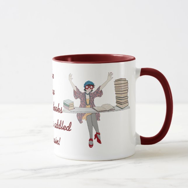 Zu vernarrt in Bücher Tasse (Rechts)