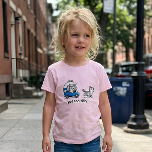 Zu verrückt geworden Kätzchen Polizei jagt Kinder T-Shirt