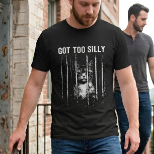 Zu verrückt geworden Katze im Gefängnis Lustiges M T-Shirt