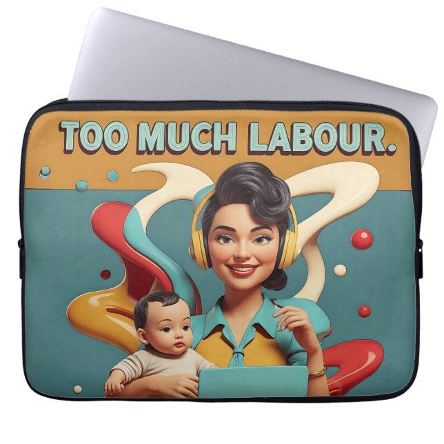 Zu viel Arbeit - feministisches Satiredesign Laptopschutzhülle (Vorderseite)