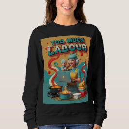 Zu viel Arbeit - Retro Feminist Satire Art Hoodie
