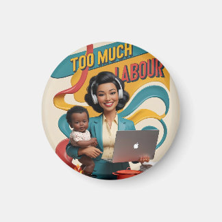 Zu viel Arbeit — Zurück-Illustration der Frau Magnet