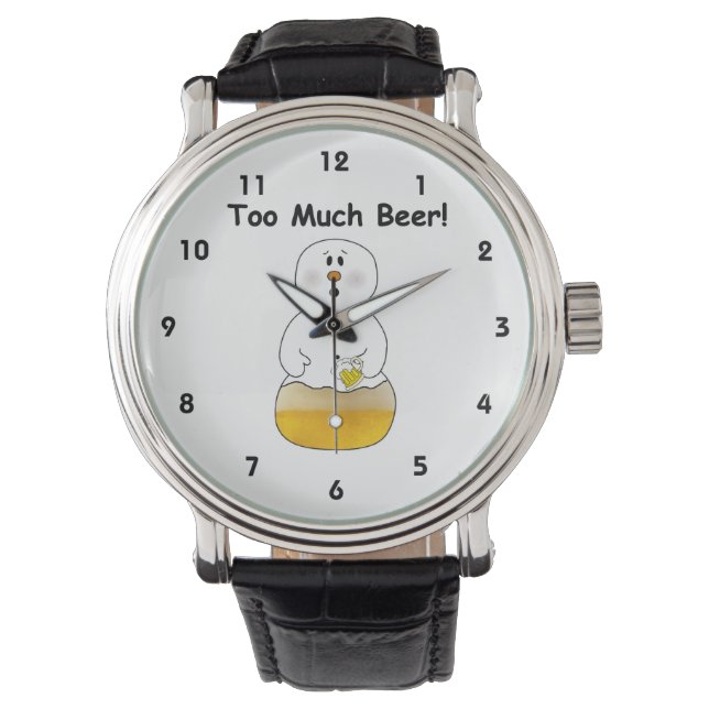 Zu viel Bier beobachten Armbanduhr (Vorderseite)