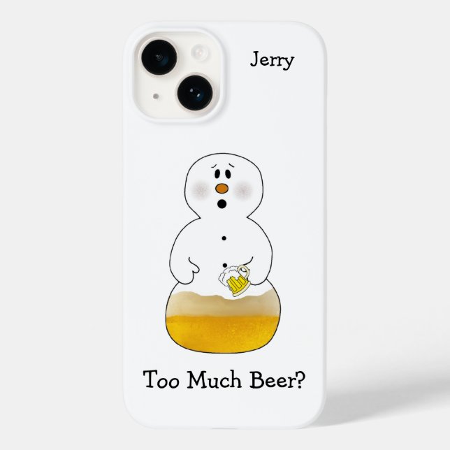 Zu viel Bier Snowman Case-Mate iPhone 14 Hülle (Rückseite)