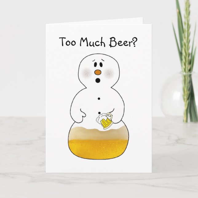 Zu viel Bierweihnachtskarte Feiertagskarte (Vorderseite)