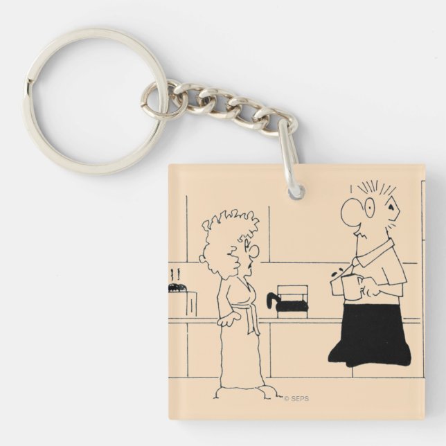 Zu viel Kaffee Schlüsselanhänger (Vorderseite)