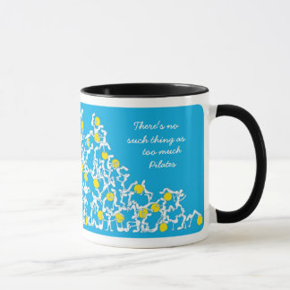 Zu viel Pilates Tasse, blau Tasse