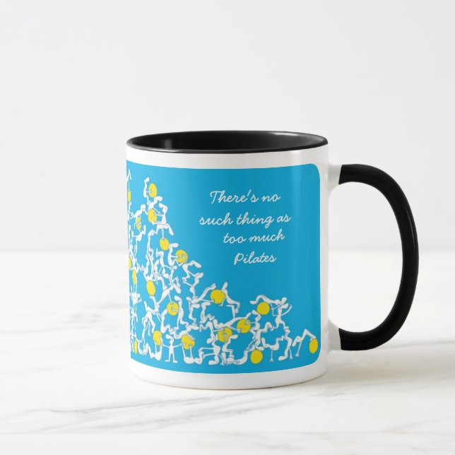 Zu viel Pilates Tasse, blau Tasse (Rechts)
