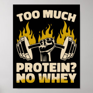 Zu viel Protein No Whey Fitness Gym Bodybuilding Poster