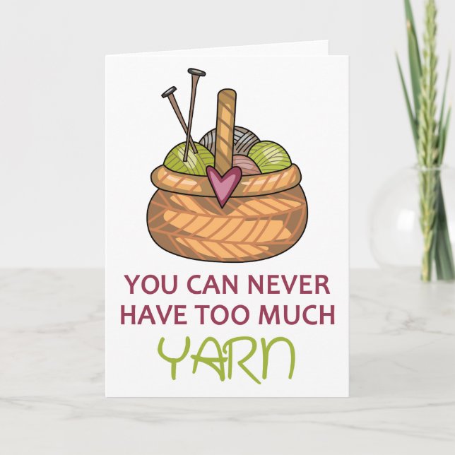 Zu viel Yarn Karte (Vorderseite)