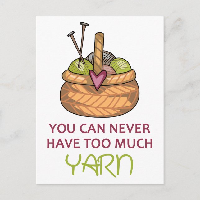 Zu viel Yarn Postkarte (Vorderseite)