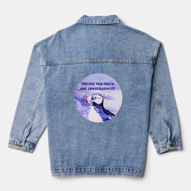 Zu viel zu nehmen hat Folgen Jeansjacke (Rückseite)