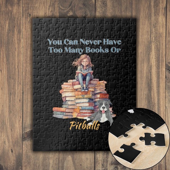 Zu viele Bücher oder Pitbulls (Too Many Books or Pitbulls Jigsaw Puzzle)