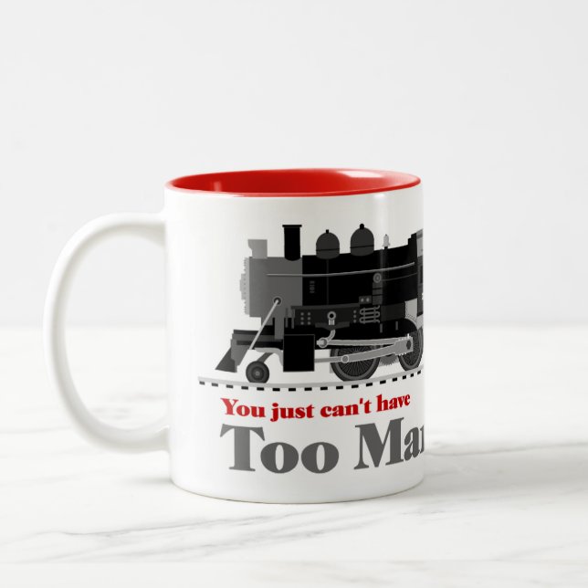 Zu viele Farbe der Zug-Lokomotive2 Zweifarbige Tasse (Links)