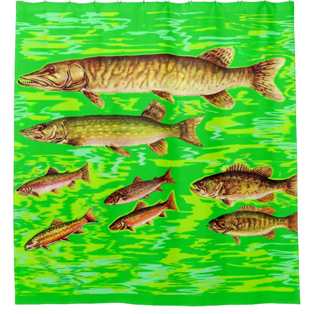 zu viele Fische im Meer Duschvorhang (Vorderseite)