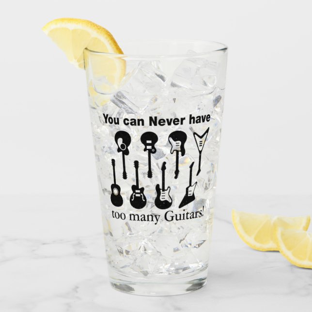 Zu viele Gitarren Glas (Vorderseite Ice)