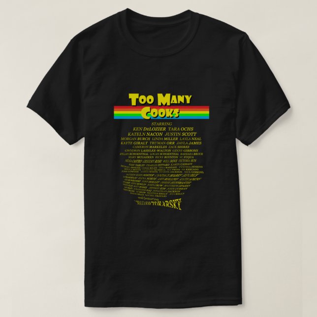 Zu viele klassische Köche T-Shirt (Design vorne)