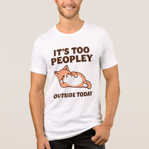 Zu viele Leute Katze Tri-Blend Shirt
