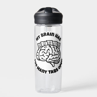 Zu viele Tabs - Funny Overthinker Wasserflasche Trinkflasche