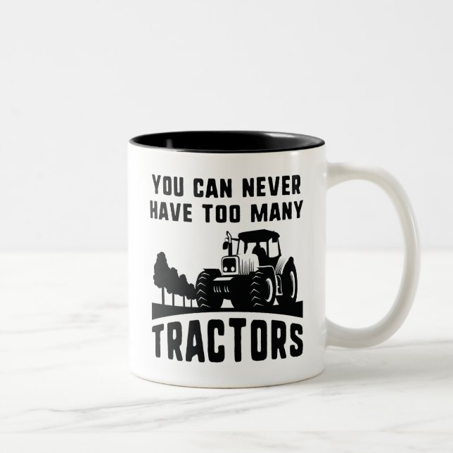Zu viele Traktoren Zweifarbige Tasse (Rechts)